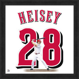 Chris Heisy, Reds representation of the player's jersey Framed Memorabilia