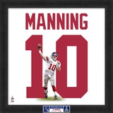 Limited Edition: Eli Manning, Giants photographic representation of the player's jersey Framed Memorabilia