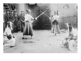 Japanese Sailors Fencing on Board Ship Posters