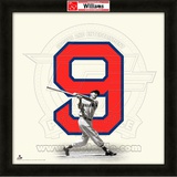 Ted Williams, Red Sox representation of the player's jersey Framed Memorabilia