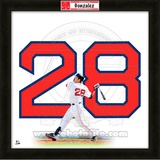 Adrian Gonzalez, Red Sox representation of the player's jersey Framed Memorabilia