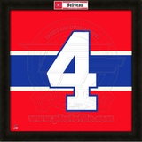 Jean Beliveau, Canadiens photographic representation of the player's jersey Framed Memorabilia