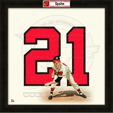 Warren Spahn, Braves representation of the player's jersey Framed Memorabilia