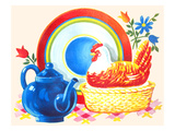 Chicken Casserole Dish and Teapot Print