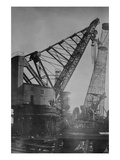 Giant Crane Lift Battleship Tower at Newport News Shipbuilding Posters