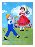 Little Boy Blue and Bo Peep Print by Queen Holden