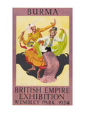 British Empire Exhibition - Burmese Dance Prints