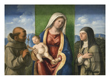 Madonna and Child with Saints Francis and Clare Posters by Giovanni Battista Cima