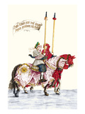 German Knights in Horseback in Procession Print by H. Burkmair