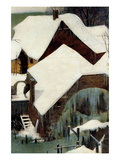Hunters in the Snow - Detail Print by Pieter Breughel the Elder
