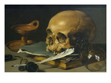 Still Life with a Skull and a Writing Quill, 1628 Prints by Pieter Claesz