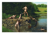 Natation Poster par Thomas Eakins
