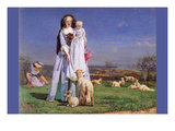 Pretty Baa Lambs Print by Ford Madox Brown