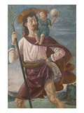 Saint Christopher and the Infant Christ Mural Plakater af Domenico Ghirlandaio