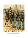 Civil War Campaign - 1861- 1866 - Non-Coms Receive Orders Print by Henry Alexander Ogden