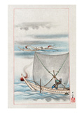 Fishing with the Sail Net Prints by Settei Hasegawa