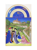 Le Tres Riches Heures Du Duc De Berry - April Prints by Paul Herman & Jean Limbourg