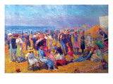 Crowd at the Beach Posters by William Glackens