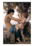 Young Girl Defending Herself Against Cupid Posters par William Adolphe Bouguereau