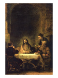 Christ in Emmaus Print by Rembrandt van Rijn 