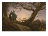 Two Men Contemplating the Moon Kunstdrucke von Caspar David Friedrich