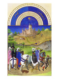 Le Tres Riches Heures Du Duc De Berry - August Poster par Paul Herman & Jean Limbourg