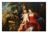 The Holy Family with Saints Francis and Infant St. John the Baptist Prints by Peter Paul Rubens