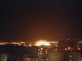 Iraqi Scud-B Missile Impact Photographic Print by John Gaps III