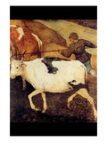 Reentry of Herds in Autumn - Detail Posters by Pieter Breughel the Elder