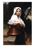Italian Girl Drawing Water Prints by William Adolphe Bouguereau