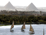 Mideast Egypt Pyramids Photographic Print by Amr Nabil