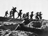 WWII Europe France British Troops Advancing Photographic Print by  Anonymous