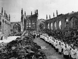 WWII Coventry Cathedral Ruins Photographic Print by  Anonymous