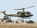 Saudi Arabia Army U.S. Marine UH-1 Huey Helicopters Photographic Print by Tannen Maury