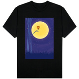 Owl on Branch with Full Moon Shirts