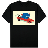 Blue Horned Dino in Racecar T-shirts