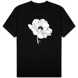 Black and White Print with Large White Flower Vêtements