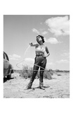 Elizabeth Taylor with Lasso Poster von Frank Worth