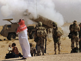 Saudi Arabia Army Soldiers Watching Multiple Rocket Launch System Photographic Print by Bob Daugherty