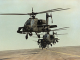 Saudi Arabia Army U.S. Forces Apache Assault Helicopters Kuwait Crisis Photographic Print by Bob Daugherty