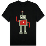 Robot with Red Lightning T-shirts