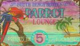 Parrot Lounge Vintage Wood Sign