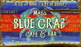 Blue Crab Vintage Wood Sign