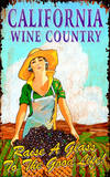 Grape Harvest Vintage Wood Sign