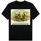 Club Friends Brand Cigar Box Label, Billards T-shirts