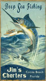 Marlin Fishing Vintage Wood Sign
