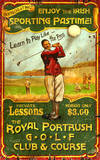 Irish Golf Vintage Wood Sign