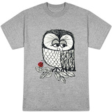 Retro Black and White Owl with Ladybug T-Shirts
