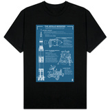 Apollo Missions - Blueprint Poster T-shirts