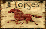 Horses Vintage Wood Sign